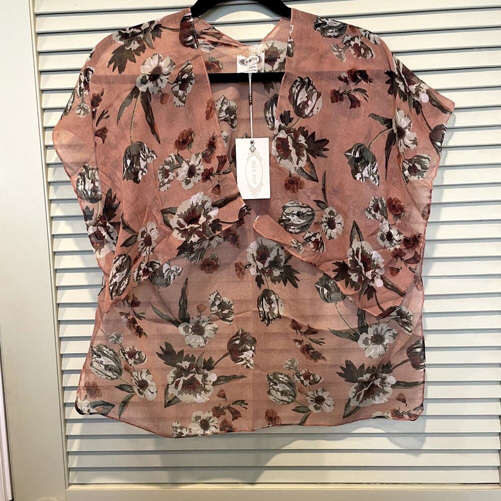 NWT Joyfolie Mia Joy Rose Floral Sheer Kimono Toddler 4T
